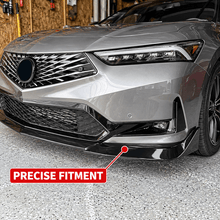 NINTE Front Bumper Lip Splitter Kit Fit for Acura Integra 2023-2025 Painted Gloss Black ABS 3-Piece Sport Style Without Logo - NINTE