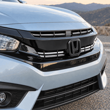 NINTE Front Grille Fit for Honda Civic 2016-2021 Select Models Gloss Black ABS Plastic OE Style Direct Replacement