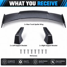 NINTE Rear Spoiler Wing Fit for Ford Mustang GT350 GT500 Painted Carbon Fiber Look ABS Plastic GT Style 58 Inch - NINTE