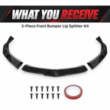 NINTE Front Bumper Lip Splitter Kit Fit for Acura Integra 2023-2025 Painted Gloss Black ABS 3-Piece Sport Style Without Logo - NINTE