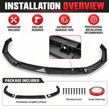 NINTE Front Bumper Lip Splitter Kit Fit for Acura Integra 2023-2025 Painted Gloss Black ABS 3-Piece Sport Style Without Logo - NINTE