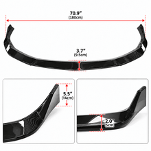 NINTE Front Bumper Lip Splitter Kit Fit for Acura Integra 2023-2025 Painted Gloss Black ABS 3-Piece Sport Style Without Logo - NINTE
