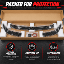 NINTE Front Bumper Lip Splitter Kit Fit for Acura Integra 2023-2025 Painted Gloss Black ABS 3-Piece Sport Style Without Logo - NINTE