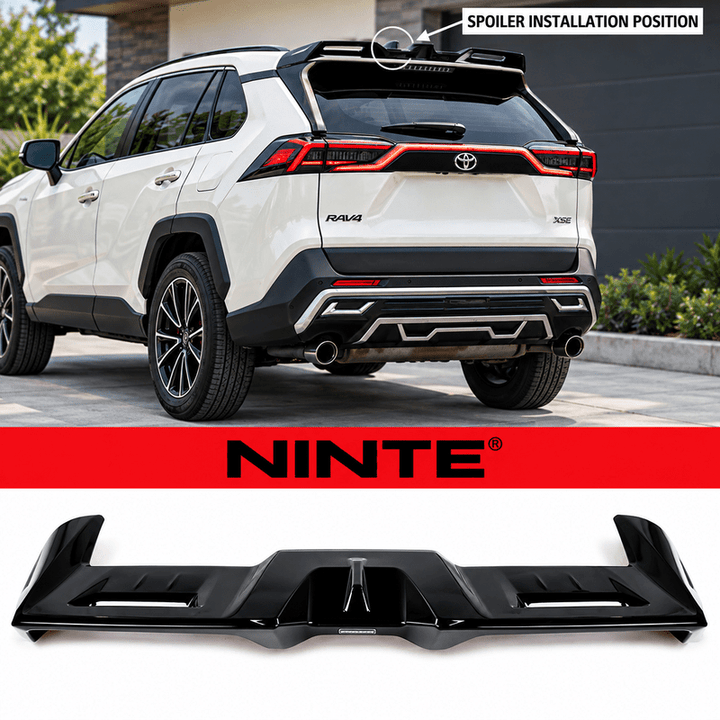 NINTE Rear Roof Spoiler Wing Fit for Toyota RAV4 2019-2025 Painted Gloss Black Pearl One Piece MCX Sport Style
