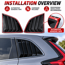NINTE Rear Window Louvers Fit for Honda CR-V 2023-2026 Gloss Black ABS 2-Piece Body Kit - NINTE