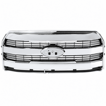 NINTE Front Upper Grille Replacement Fit for Ford F-150 2015-2017 Chrome One Piece Factory Style Without Camera Hole - NINTE