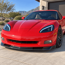 NINTE Front Bumper Lip Splitter Fit for Chevrolet Corvette C6 Base 2005-2013 Carbon Fiber Look ABS Plastic ZR1 Style - NINTE