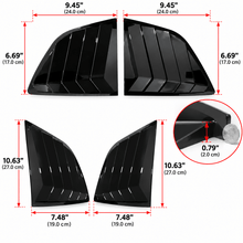 NINTE Rear Window Louvers Fit for Honda CR-V 2023-2026 Gloss Black ABS 2-Piece Body Kit - NINTE