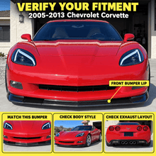 NINTE Front Bumper Lip Splitter Fit for Chevrolet Corvette C6 Base 2005-2013 Carbon Fiber Look ABS Plastic ZR1 Style - NINTE