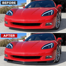 NINTE Front Bumper Lip Splitter Fit for Chevrolet Corvette C6 Base 2005-2013 Carbon Fiber Look ABS Plastic ZR1 Style - NINTE