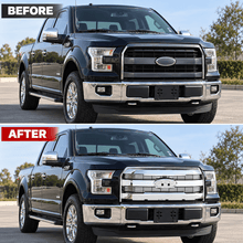 NINTE Front Upper Grille Replacement Fit for Ford F-150 2015-2017 Chrome One Piece Factory Style Without Camera Hole - NINTE
