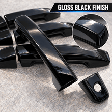 NINTE Exterior Door Handle Covers Fit for GMC Sierra 2014-2024 Painted Gloss Black ABS Tape on Trim - NINTE