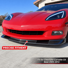 NINTE Front Bumper Lip Splitter Fit for Chevrolet Corvette C6 Base 2005-2013 Carbon Fiber Look ABS Plastic ZR1 Style - NINTE