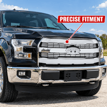 NINTE Front Upper Grille Replacement Fit for Ford F-150 2015-2017 Chrome One Piece Factory Style Without Camera Hole - NINTE