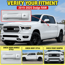 NINTE Exterior Door Handle Cover Kit Fit for Dodge RAM 1500 2019-2025 White Painted ABS 4-Piece with 1 Keyhole, No Smart Keyhole - NINTE