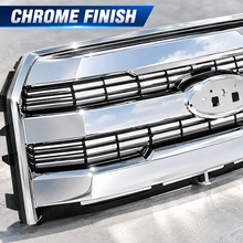 NINTE Front Upper Grille Replacement Fit for Ford F-150 2015-2017 Chrome One Piece Factory Style Without Camera Hole - NINTE