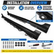 NINTE Left Right Lower Side Skirts Kit Fit for Toyota Corolla 2003-2008 US Spec Black ABS Plastic Without Logo - NINTE