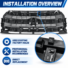 NINTE Front Upper Grille Replacement Fit for Ford F-150 2015-2017 Chrome One Piece Factory Style Without Camera Hole - NINTE