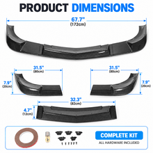 NINTE Front Bumper Lip Splitter Fit for Chevrolet Corvette C6 Base 2005-2013 Carbon Fiber Look ABS Plastic ZR1 Style - NINTE