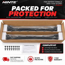 NINTE Left Right Lower Side Skirts Kit Fit for Toyota Corolla 2003-2008 US Spec Black ABS Plastic Without Logo - NINTE