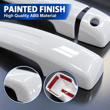 NINTE Exterior Door Handle Cover Kit Fit for Dodge RAM 1500 2019-2025 White Painted ABS 4-Piece with 1 Keyhole, No Smart Keyhole - NINTE