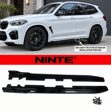 Load image into Gallery viewer, NINTE Side Skirt Splitter Extension Kit Fit for BMW X3 G01 X4 G02 X3M F97 X4M F98 2018-2023 Painted Gloss Black Without Logo - NINTE