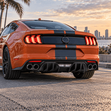 NINTE Rear Bumper Diffuser Lip Fit for Ford Mustang EcoBoost GT350 2018-2023 Black Polypropylene Rock Style Dual Exhaust Only