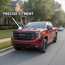 NINTE Front Upper Grille Hood Bulge Cover Molding Trim fit for 2022-2026 GMC Sierra 1500 Painted Gloss Black One Piece Overlay Sport Style Without Logo - NINTE