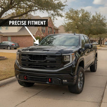 NINTE Front Upper Grille Hood Bulge Cover Molding Trim fit for 2022-2026 GMC Sierra 1500 Painted Gloss Black One Piece Overlay Sport Style Without Logo - NINTE