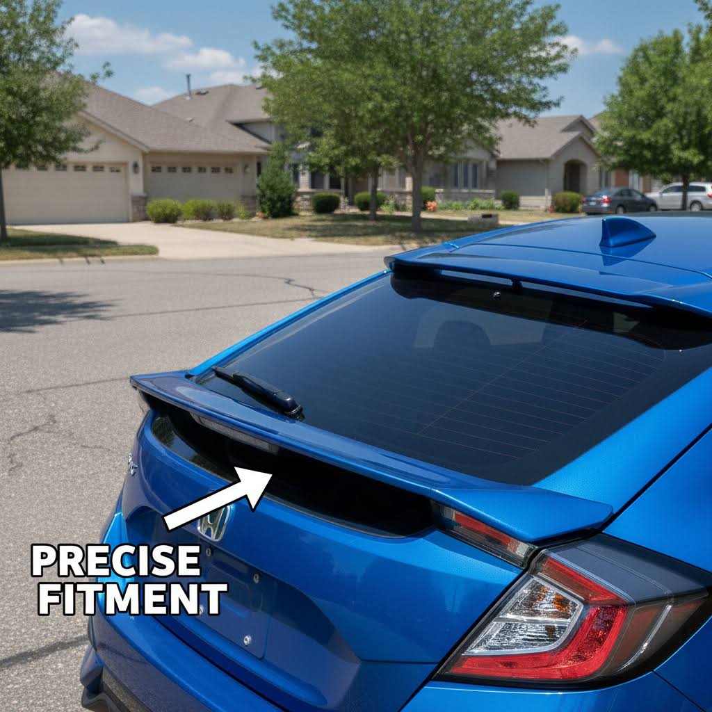 NINTE Rear Trunk Spoiler Wing Fit for Honda Civic 11th Gen Hatchback 2022-2025 Painted Gloss Black One Piece HP HPD Style Without Logo