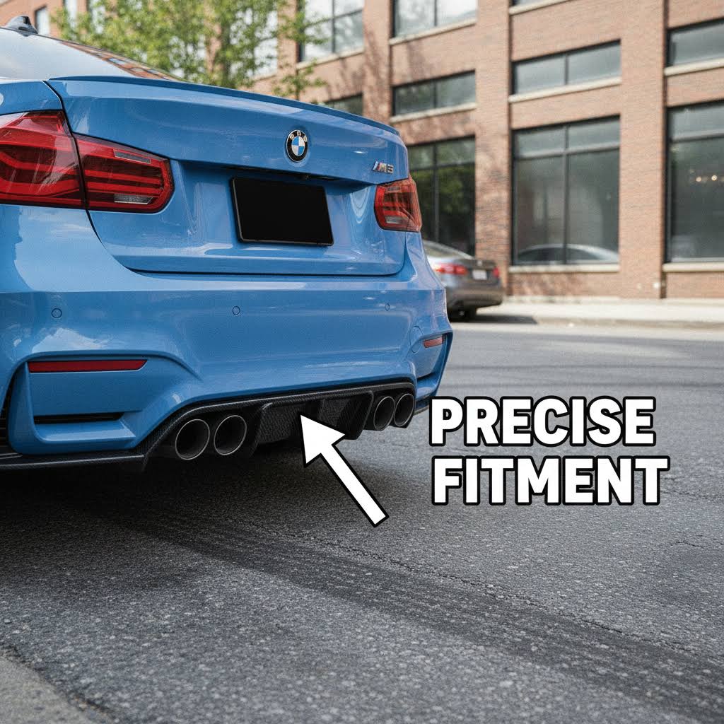 NINTE Rear Bumper Diffuser Lower Middle Lip Fit for BMW F80 M3 F82 F83 M4 with M Sport Bumper 2015-2020 Painted ABS One Piece Sport Style Without Light