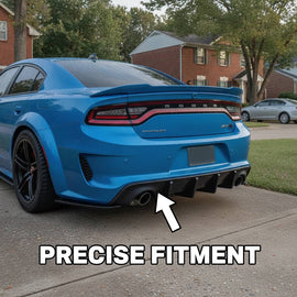NINTE Rear Bumper Diffuser Lip Splitter Fit for 2020-2023 Dodge Charger Widebody Painted Gloss Black One Piece Sport Style Without Logo - NINTE