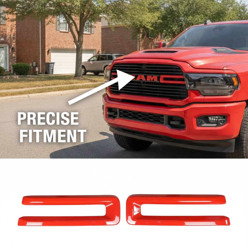 NINTE For 2019-2024 Dodge Ram 2500 3500 4500 5500 Grill Cover ABS Front Grille Trim