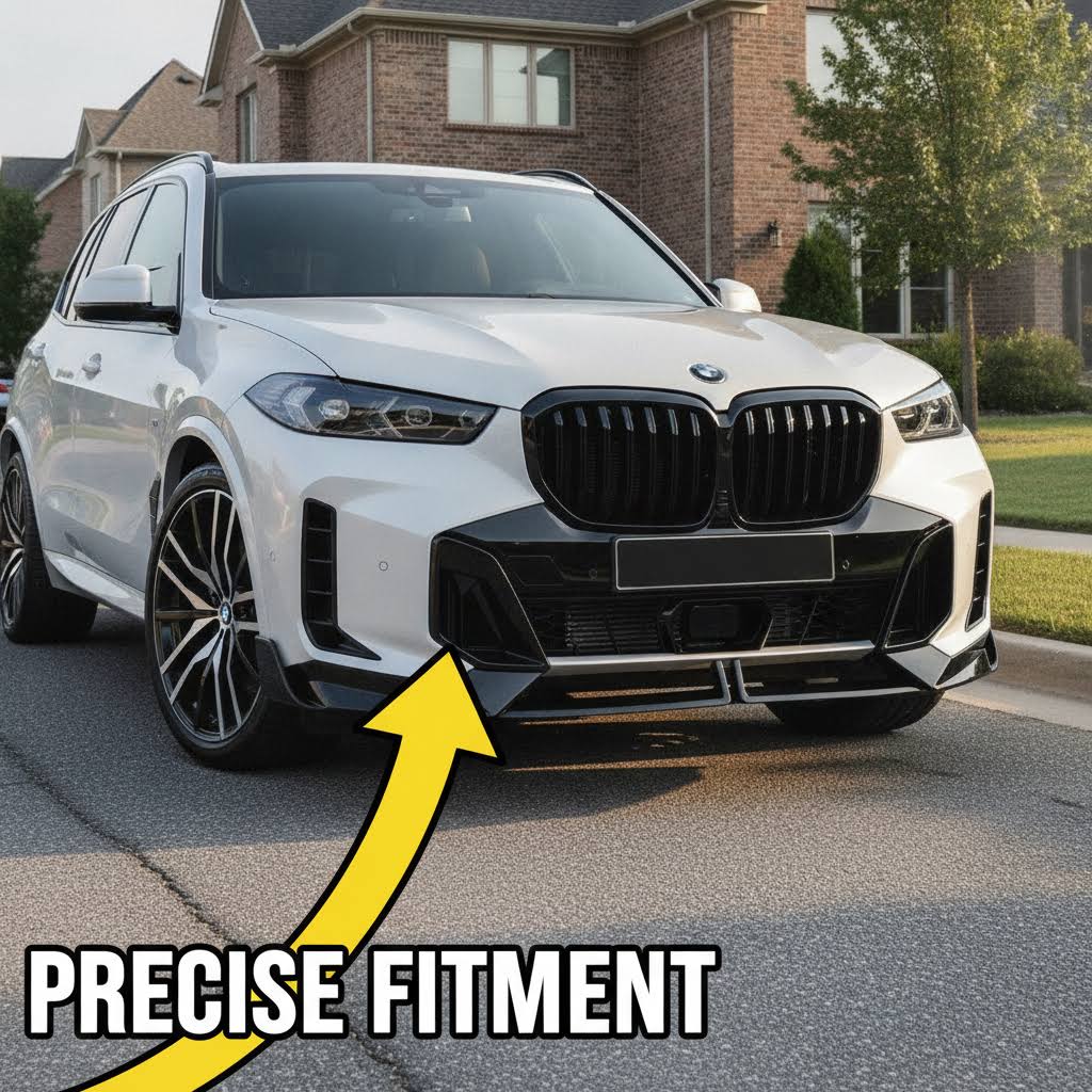 NINTE Front Bumper Lip Fit for 2024-2026 BMW LCI G05 X5 M-Sport MP Style Painted Gloss Black One Piece Sport Style Without Logo - NINTE