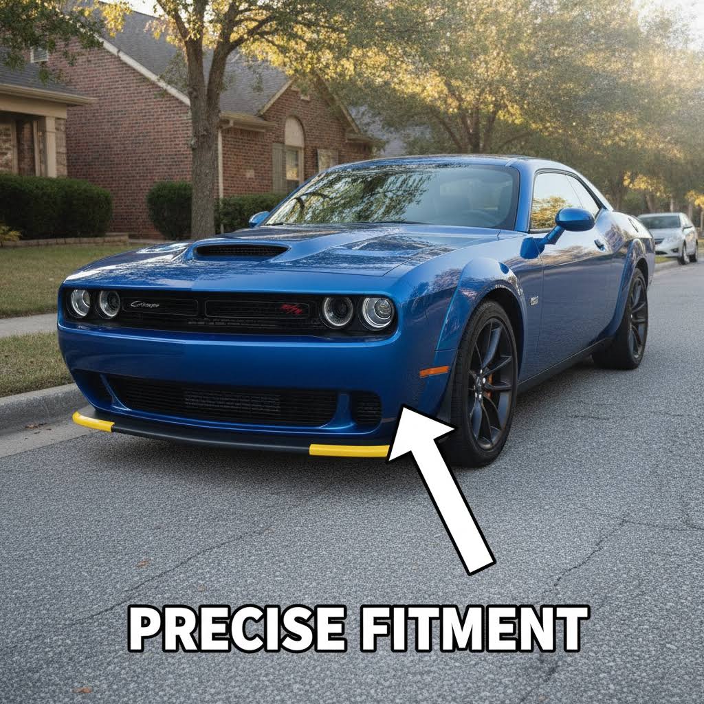 NINTE For 2015-2026 Dodge Challenger Scat Pack 2019-2026 R/T GT Front Lip Bumper Guard Front Splitter 2PCs - NINTE