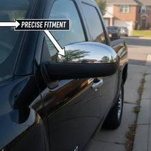 Cargar imagen en el visor de la galería, NINTE Mirror Cover For 2007-2013 Chevy Silverado 1500 GMC Sierra 1500 Yukon Gloss Black / Chrome