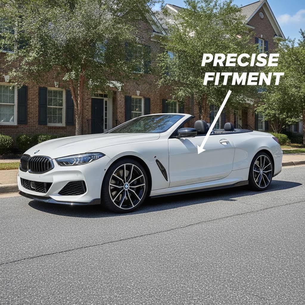 NINTE Side Skirts Splitter Rocker Panels Fit for BMW 8 Series G14 G15 840i M850i 2018+ Painted Gloss Black One Piece AC Style Without Logo - NINTE