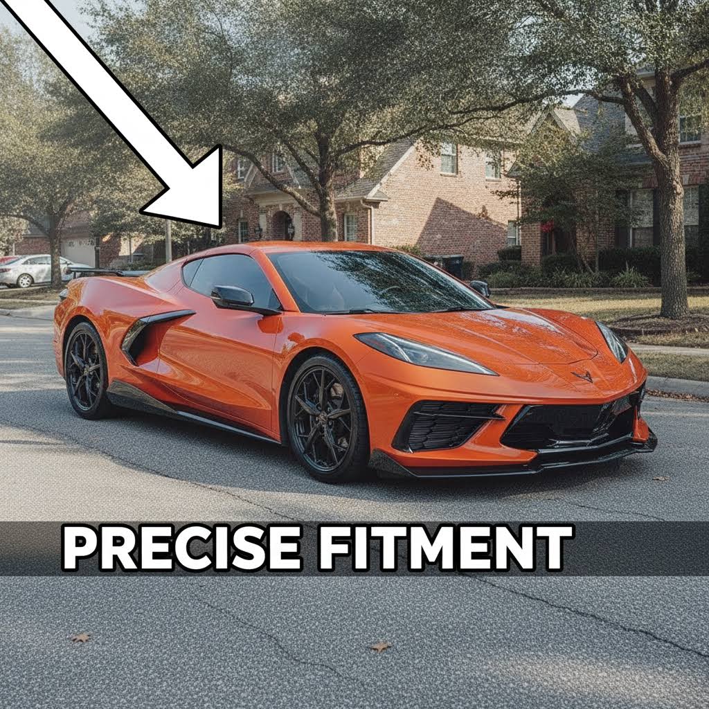 NINTE Side Skirts Rocker Panels Splitter Fit for Chevy Corvette C8 Stingray 2020-2025 One Piece GM 5VM Style Without Logo - NINTE
