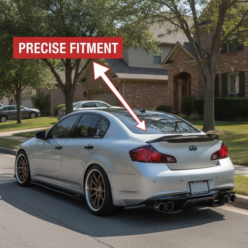 NINTE Highkick Rear Spoiler For 2007-2015 Infiniti G25 G35 G37 Q40 Sedan PSM Style - NINTE