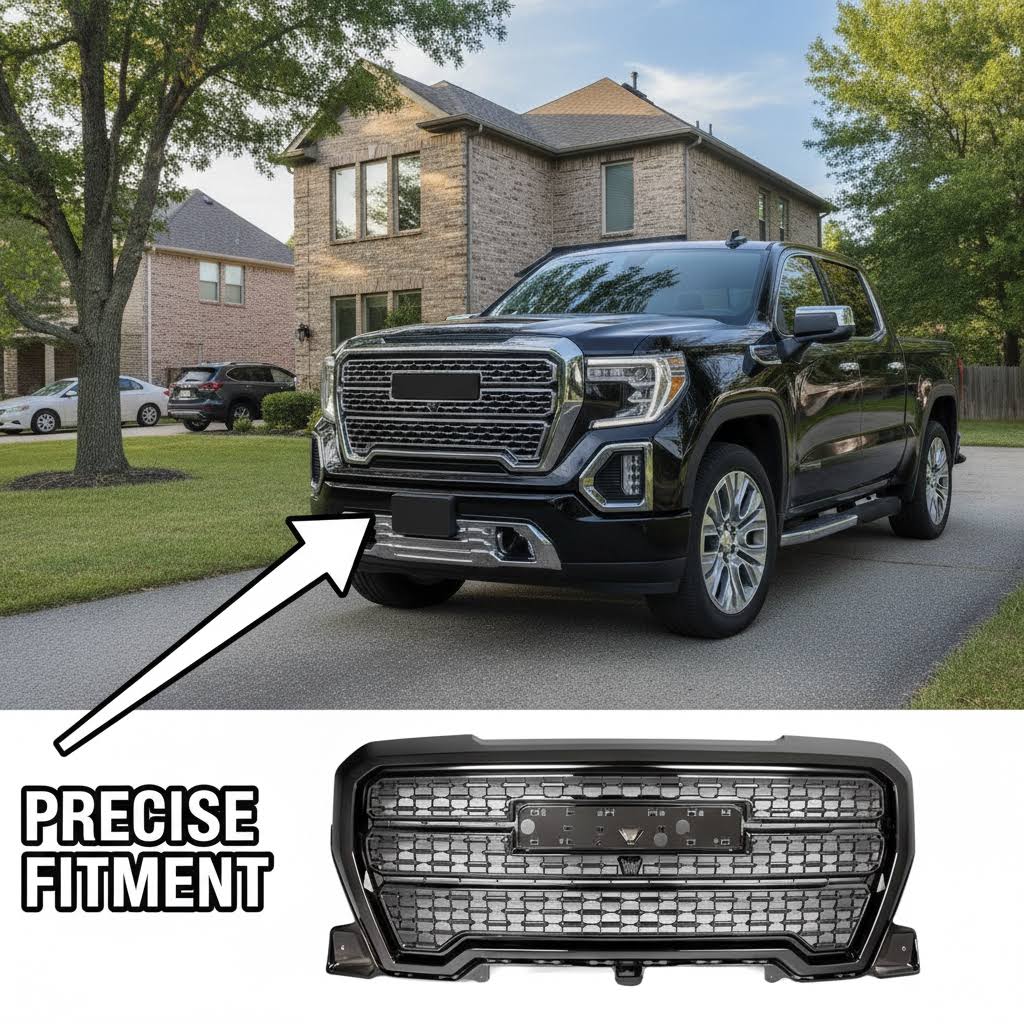 NINTE Denali Mesh Style Grille For 2019-2021 GMC Sierra 1500 ABS - NINTE