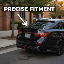 Charger l'image dans la galerie, NINTE Rear Trunk Spoiler Wing fit for 2014-2024 Infiniti Q50 Carbon Fiber Look One Piece PSM Style Without Logo