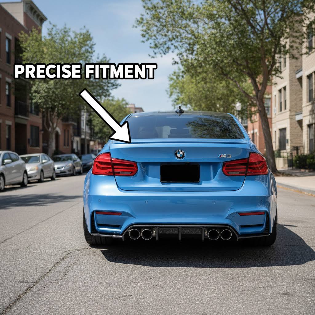 NINTE Rear Bumper Diffuser Lower Middle Lip Fit for BMW F80 M3 F82 F83 M4 with M Sport Bumper 2015-2020 Painted ABS One Piece Sport Style Without Light
