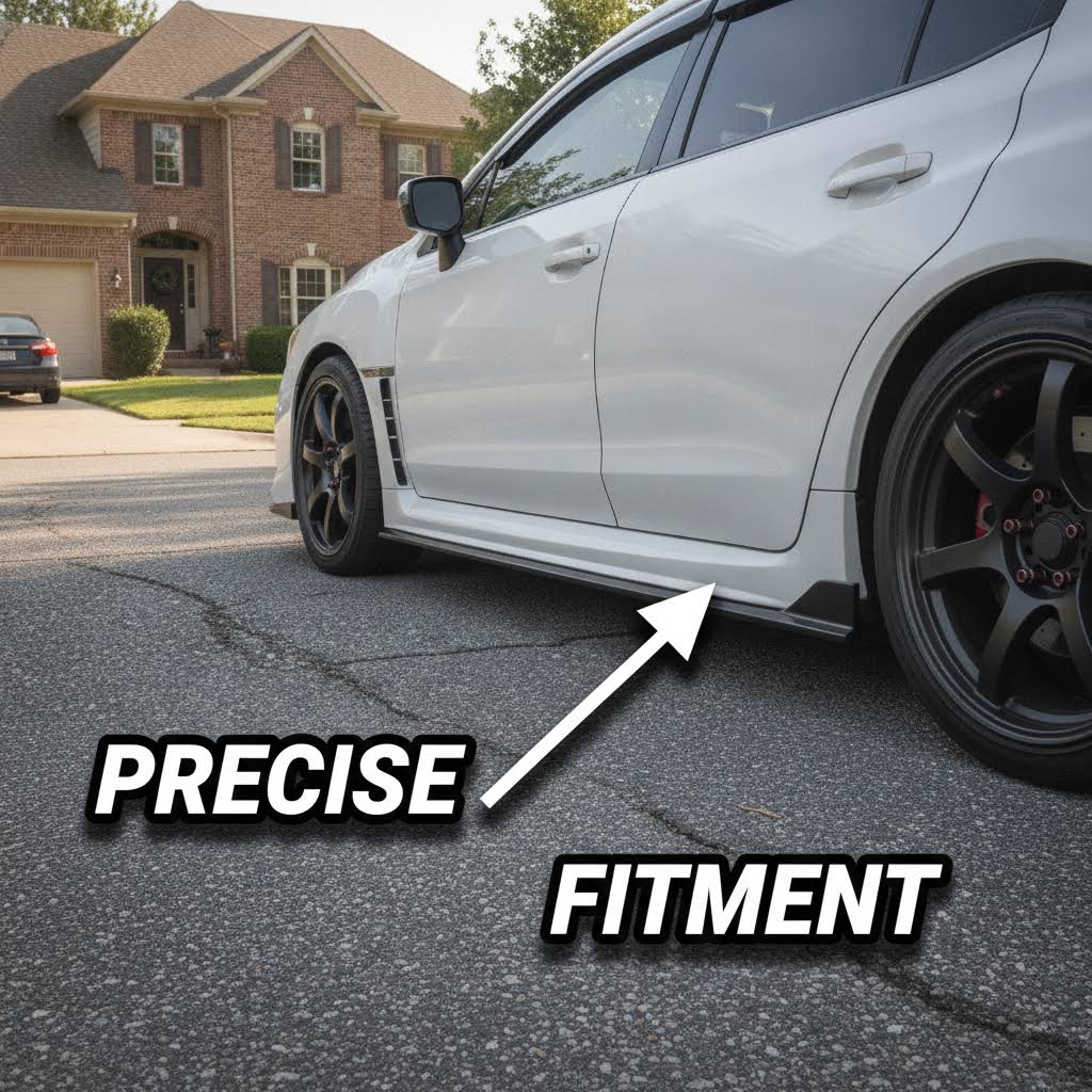 Side Rocker Panel Body Kit Fit for Subaru WRX STI 4-Door 2015-2021 Black ST Style Left and Right Pair