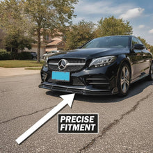 Load image into Gallery viewer, NINTE Front Bumper Lip Fit for 2019-2021 Benz W205 2019-2023 C205 A205 AMG C43 C-Class Painted Gloss Black One Piece Sport Style Without Logo