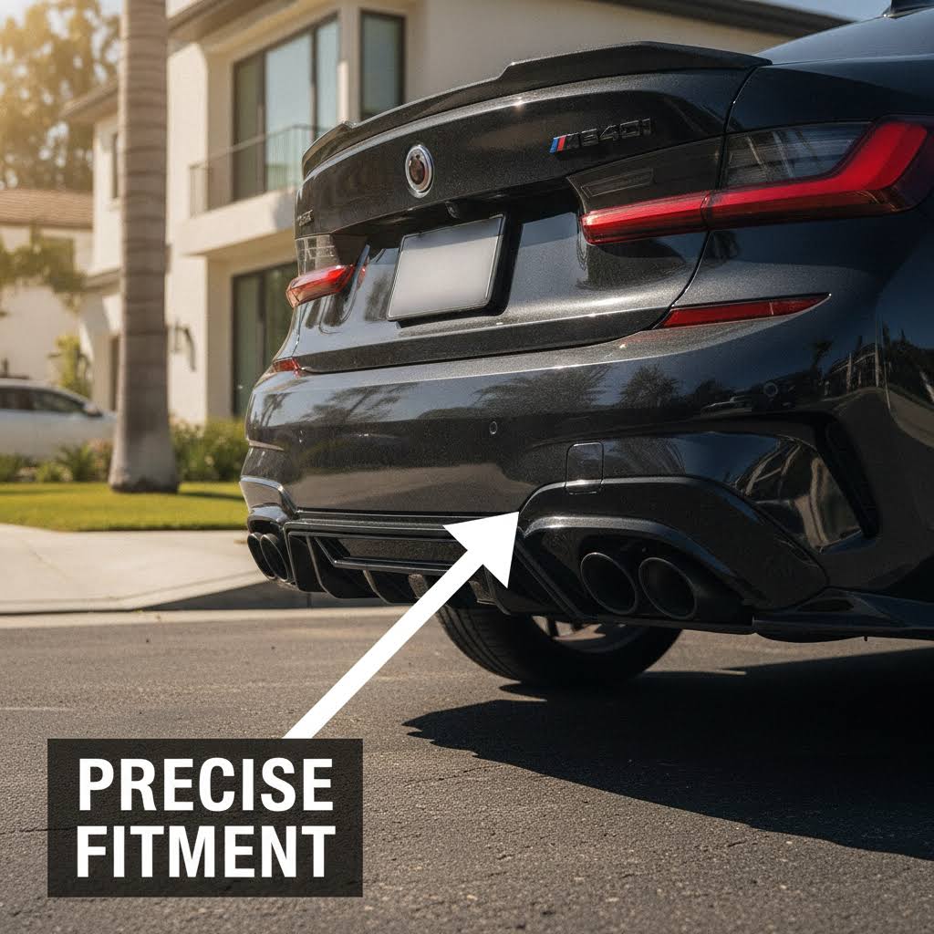 NINTE Rear Bumper Diffuser Fit for 2019-2022 BMW 3 Series G20 M Sport 330i M340i Matte Black One Piece Sport Style Without Logo