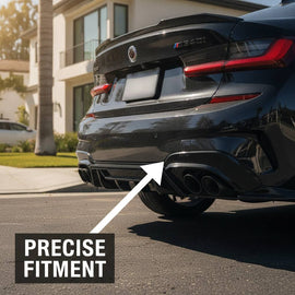 NINTE Rear Bumper Diffuser Fit for 2019-2022 BMW 3 Series G20 M Sport 330i M340i Matte Black One Piece Sport Style Without Logo - NINTE