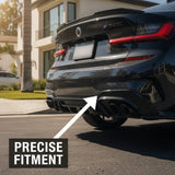 NINTE Rear Bumper Diffuser Fit for 2019-2022 BMW 3 Series G20 M Sport 330i M340i Matte Black One Piece Sport Style Without Logo