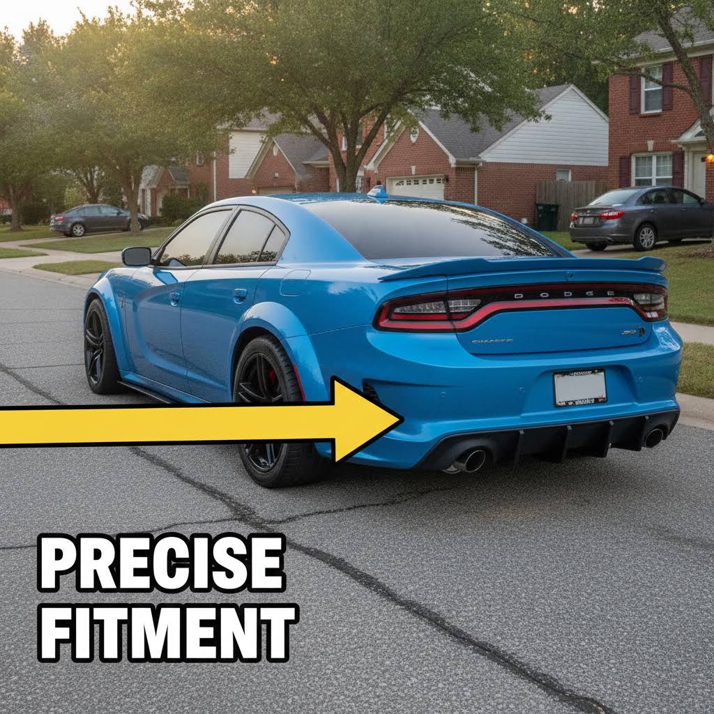 NINTE Rear Bumper Diffuser Lip Splitter Fit for 2020-2023 Dodge Charger Widebody Painted Gloss Black One Piece Sport Style Without Logo - NINTE