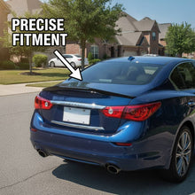 Charger l'image dans la galerie, NINTE Rear Trunk Spoiler Wing fit for 2014-2024 Infiniti Q50 Carbon Fiber Look One Piece PSM Style Without Logo