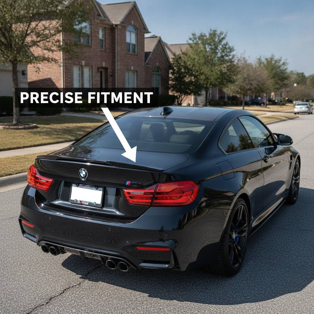 NINTE Rear Trunk Spoiler Wing Fit for BMW 4 Series F82 M4 Coupe 2015-2020 Painted Gloss Black One Piece Sport Style Without Logo - NINTE